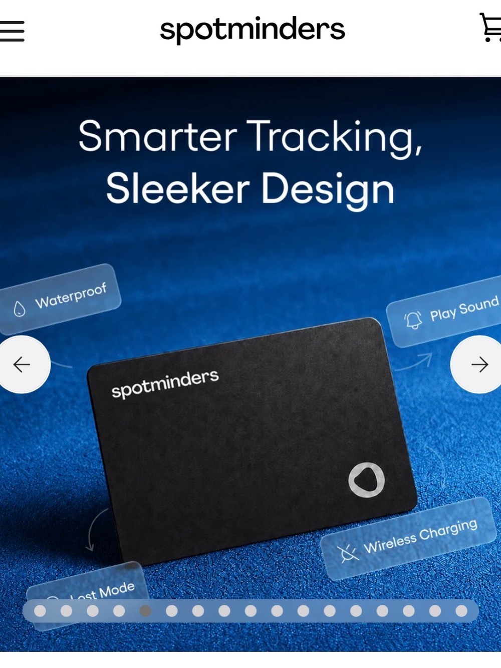 Spotminders Black Wireless Tracker Cards with Wireless Charger Included